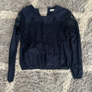 Abercrombie & Fitch Navy Lace Blouse